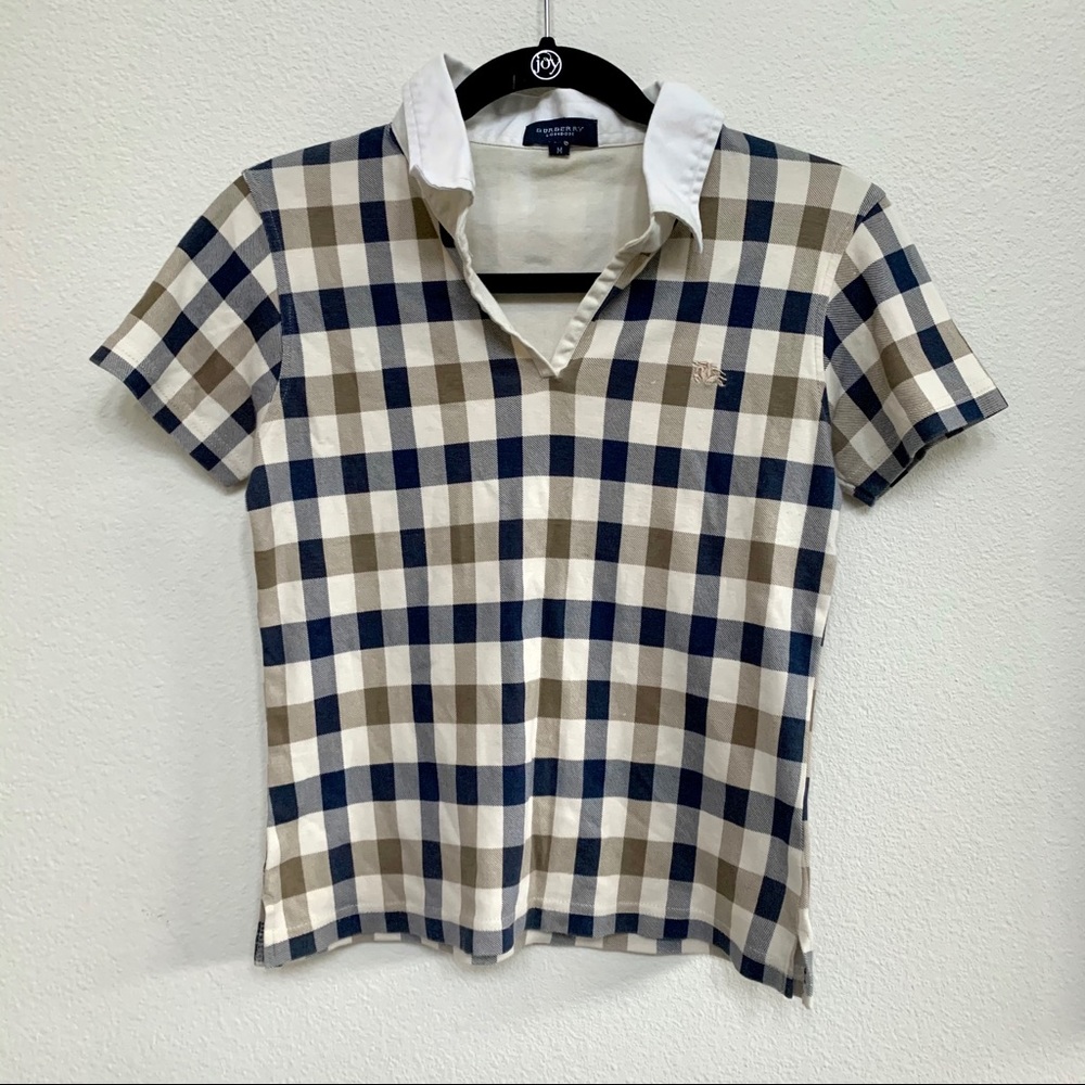Burberry Plaid Collared Top